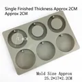 6-cavity round silicone mold for DIY aroma wax and handmade soap, 25.2x17x2.2cm - 6-Cavity Round Large