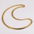 Polished 7.5mm gold stainless steel Cuban link necklace with secure lobster clasp - 7.5mm*60cm Necklace / Gold