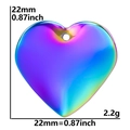 Pendentif cœur en acier arc-en-ciel avec dimensions de 22mm et poids de 2,2g - Coeur Dégradé / Arc-en-ciel