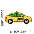 Yellow taxi embroidered iron-on patch for clothes, size 3.2 inches long and 1.25 inches high - No. 5 - Taxi