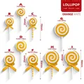 Orange and white swirl lollipop Christmas tree ornaments in small, medium and large sizes - A Small (25mm Diameter/70mm Length) / Orange and White