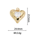 Détail du pendentif cœur plaqué or 18 carats avec pierre principale claire et cristaux - Pendentif avec Pierre Centrale Cœur Transparente (DZ-162)