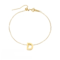 Elegant 14k gold plated stainless steel DIY alphabet letter D anklet for women - Letter D / Gold