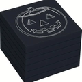 Fluorescent black sticky notes 6-pack with Halloween pumpkin face design on top - Black (300 Sheets)