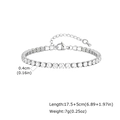 Silbernes Tennisarmband aus Edelstahl mit 0,4 cm Zirkonia und verstellbarer Verlängerungskette - Armband / 4mm / Stahlfarben