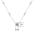 925 silver cross necklace pendant in silver finish with 6.5mm moissanite stone - 40cm+5cm / Silver Solitaire Style (N13016)