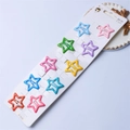 Lot de 10 barrettes en forme d'étoile aux couleurs bonbons pastel sur carte blanche - Étoile émaillée (10 pièces/carte)