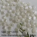 Creamy shell-shaped pearl beads for DIY jewelry with fine vertical textures, 10x12mm size - 10*12mm Shell