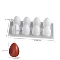 8-cavity egg silicone mold for Easter candles and cakes with detailed size dimensions - 8-Cavity Egg - Transparent / Clear White