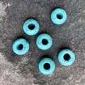 Blue-green turquoise rondelle spacer beads with natural matrix texture for DIY jewelry - Turquoise