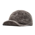 Cappellino 5-panel in velluto a coste grigio con visiera corta effetto vintage - Regolabile / Grigio