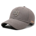 Berretto da baseball grigio scuro a spina di pesce con ricamo NY gotico 3D - Regolabile / grigio scuro