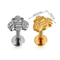 Clous de lèvre abeille dorés et argentés avec dimensions de 6mm de large et 5mm de haut - Abeille-NO 7