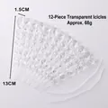 Set di 12 ornamenti natalizi a ghiacciolo ritorto trasparente da 13cm per albero - 13CM 12PZ Ghiacciolo Trasparente
