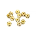 Golden flower-shaped rhinestone spacer beads for DIY jewelry making with clear crystals - 4mm / Wave Gold