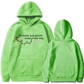 Grass green hoodie with festive Jingle some of the way typography and kangaroo pocket - S / Fruit Green