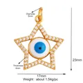 Star-shaped evil eye pendant with blue crystals and white cubic zirconia accents - Star Shaped Evil Eye / Dark Blue