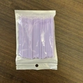 Confezione da 100 bastoncini in plastica viola per extension ciglia in sacchetto zip - Viola Chiaro