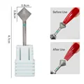 Diamond nail drill bit with white base for cuticle removal and nail prep work - PG-27 C-Arc Rhombus