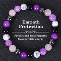 Pulsera de cuentas de piedra natural colorida para protección Empath en fondo negro - Contraste Oscuro Multicolor (Empath-3)