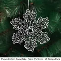 Transparent snowflake Christmas tree hanging ornament made of clear acrylic material - 95mm Cotton Snowflake / 50Pcs/Bag