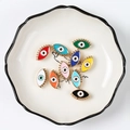 Bunte Evil Eye Anhänger aus Goldlegierung mit Öltropfen-Finish für DIY-Schmuck - 19*11*5mm 10 Stk./Packung / Gemischte Farben