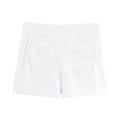 Minimalist high-waisted white casual shorts for women with smooth fabric and side zipper - XS / White