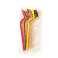 3-pack of cleaning brushes with red, black and yellow handles in a plastic bag - 3-Piece Set in OPP Bag (C121Y)