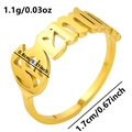 Adjustable 304 stainless steel ring with golden BABY letter design for women - Gemini / Gold