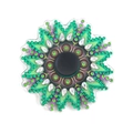DIY diamond painting fidget spinner with floral pattern and green crystal rhinestones - Style TL09