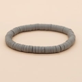 Boheems grijs Heishi kralenarmband van klei met flexibel elastisch koord voor dames - Grijs