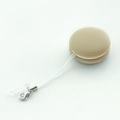 Light khaki macaron screen cleaner charm with elastic lanyard and metal lobster clasp - Khaki