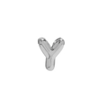 Polished silver bubble style alphabet letter Y pendant made of premium brass - Letter Y Pendant / White Gold