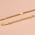 Cadena de eslabones dorada minimalista hecha de S-STEEL con cierre de seguridad - 2mm de Ancho 16+3cm de Largo / Dorado