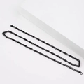 Collana hip-hop da uomo con perle esagonali nere e finitura lucida a specchio - 50cm / Nero