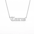 Collana con pendente Toro in acciaio inossidabile argento con lettere gotiche vintage - Toro (Argento)