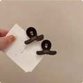 Paire de mini pinces à cheveux en acétate écaille de tortue marron avec lettrage doré - Pièce Unique / Caramel Foncé