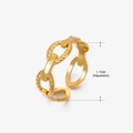 Adjustable golden chain ring with 1.7cm diameter and sleek metallic finish - Gold (074 Style) / 1.7cm (Adjustable)