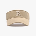 Beige and khaki sun visor hat with 3D towel embroidered R letter for outdoor sports - Khaki (23H028)