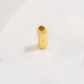 Close-up of golden bamboo shaped S925 sterling silver tube bead for DIY jewelry making - Medium 2.5*6mm / Gold