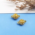 Golden spherical magnetic clasp with rhinestones for DIY jewelry necklaces and bracelets - Gold Rhinestone Ball (10mm)