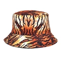 Wendbarer Fischerhut mit orange-schwarzem Tigermuster für den Sonnenschutz - M (56-58cm) / Orangefarbener Tigerdruck-Stil (1#)