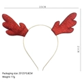 Red glitter reindeer antler headband for Christmas with 25cm width and 21cm height - Ultrasonic Red