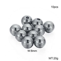 Polierte 8mm Edelstahlperlen im 10er-Set für DIY Schmuckherstellung Zubehör - Stahlfarbe (KLJ2276-Z) / Stahlfarbe