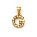 Collier minimaliste en acier inoxydable doré avec pendentif lettre G et zircons clairs - Lettre G (SP148G-G)