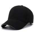 Black baseball cap with reflective strip and textured fabric on a white background - Adjustable / Black