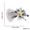 Haarspange mit goldenen Sternen und schwarzem Netz, Maße 12x9cm für Neujahrsfeiern - Meteor-Stil