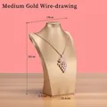 Medium size gold brushed jewelry bust stand for necklaces with 30cm height and 19cm width - Gold Brushed [Medium 30cm]