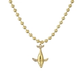 Goldene Delfin Halskette mit funkelnden Zirkonia Kristallen an einer Kugelkette - 0435YS Perlenkette (Wal - Perlenkette)