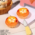 Miniatur Harz Eierkuchen Modell mit Blumendekor für Puppenhaus DIY Bastelarbeiten - Blumenherz-Eiertorte